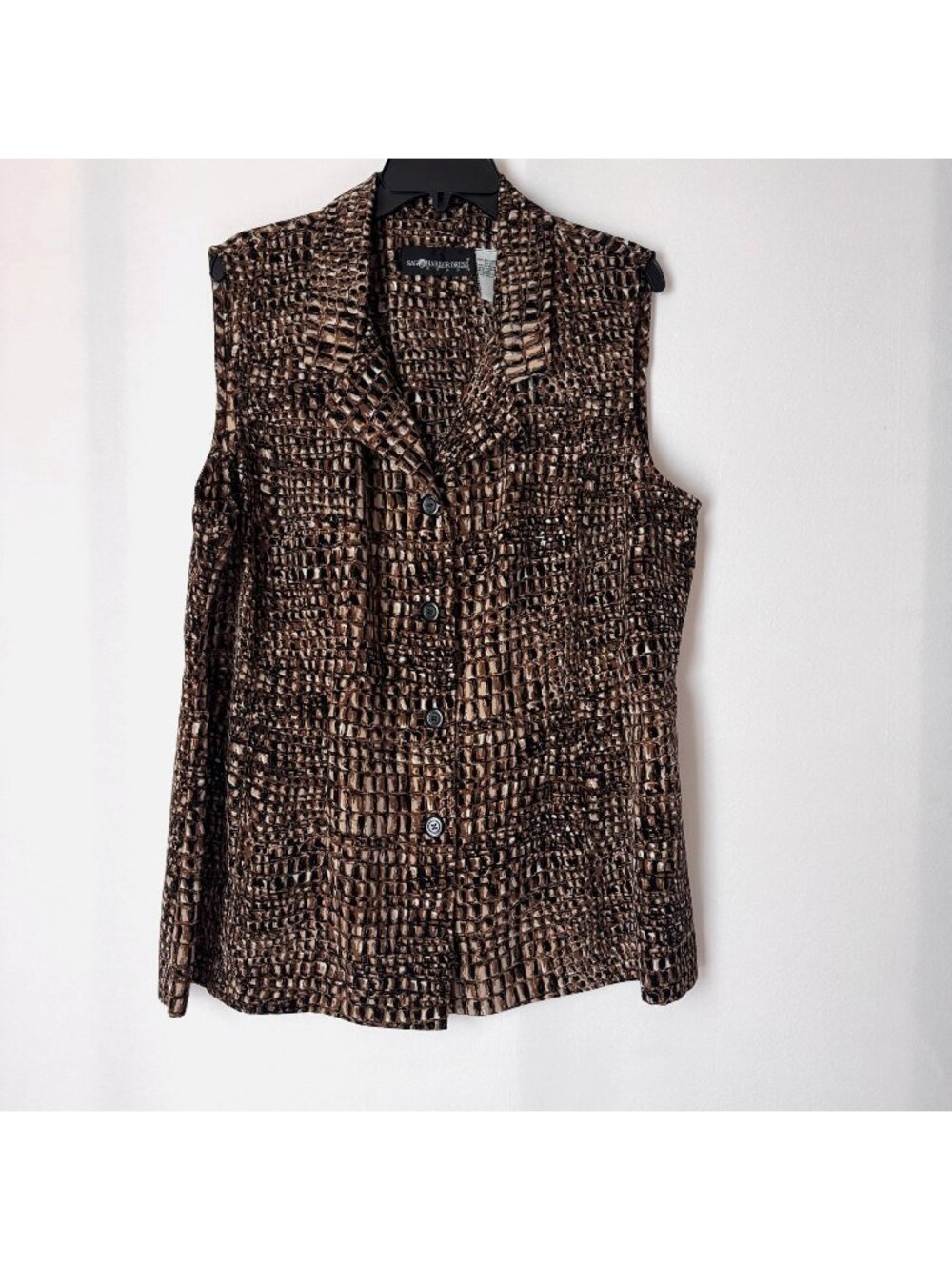 Harbor Dress Woman Sleeveless Button Front Blouse Size 36W